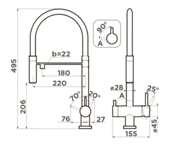 Смеситель для кухни Omoikiri Kanto Gm 4994013