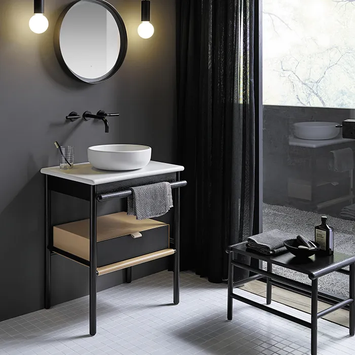 Burgbad Mya Комплект напольной мебели 65x50x79 см, цвет: дуб черный/белые SFKH065 F3192 C0037*1