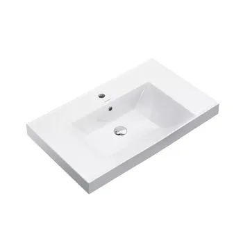 Раковина CUBO мебельная Kerama Marazzi 80x48 5x18, с 1 отв.под смеситель, с переливом, белая глянцевая CU.wb.80