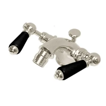 Смеситель для биде Devon&Devon Black Dandy на 1 отв. с донным клапаном c ручками черными никель блестящий MARF55NKSBD