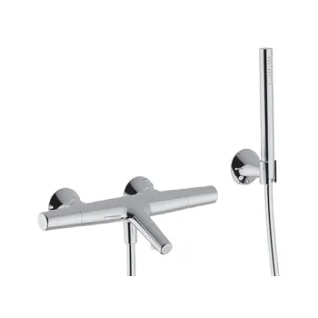 Термостатиический смеситель для ванны с душевым комплектом Cisal Vita (шланг, ручной душ 1 режим, дерджатель), хром VID2101021