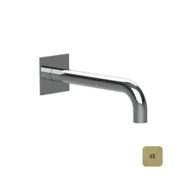 Излив настенный Almar 24 cм для ванны с квадратным отражателем, латунь брашированная pvd E098011.HB