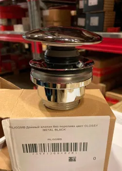 Донный клапан Terzofoco Drains черный глянец ( GLOSSY GUN METAL BLACK) PIL/GGMB