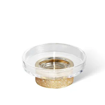 Мыльница настольная Decor Walther Rocks STS прозрачное стекло, с кристаллами Swarovski®, золото матовое 934082