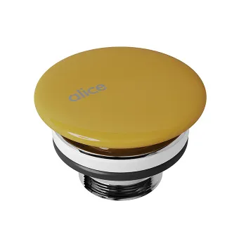 Донный клапан для раковин Alice керамический, неперекрываемый, мёд глянцевый, PIL00696