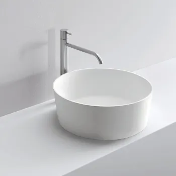 Раковина чаша Milldue KEEL 45 из CRISTALPLANT ,45х16, без отв для смесителя, белый матовый 8896*0 Bianco Opaco