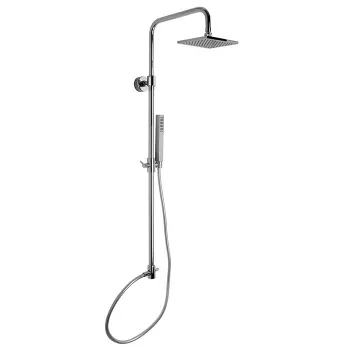 Душевая стойка с верхним душем Fima Carlo Frattini Wellness 300х300 и душевым комплектом, хром F2200LCR