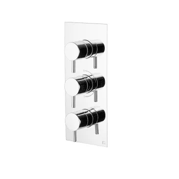 Термостатический встраиваемый смеситель для душа Gattoni Termostatici на 3 источника, (внутренняя+внешняя часть) на прямоуг. пластине, хром TS994/22C0.M