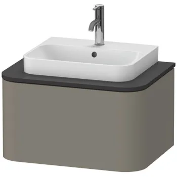 Duravit Happy D.2 Plus Столешница 16x650x480мм для тумбы #HP4940, HP4960 с вырезом под 1 раковину, цвет: graphite supermatt
