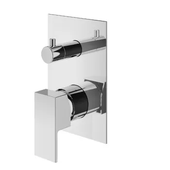 Смеситель для душа Plumberia Selection Tag 2-3 вых.с мех. девиатором, использ.с Box INT9036, накл.100X150mm нерж.сталь, хром, TG1901CR