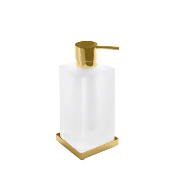 Дозатор для жидкого мыла настольный Colombo Look PVD золото матовое/матовое стекло B9317.OM-VAN