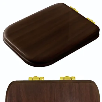 Сиденье для унитаза Kerasan Waldorf noce/золото, микролифт 418740