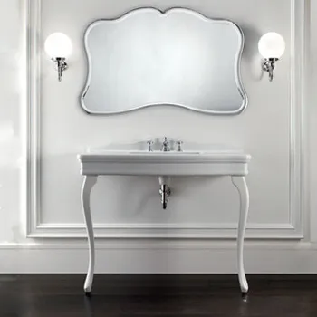 Консоль Devon&Devon Colette 109х57хh85/95 керамич. раковина. c 3отв белый с 2-мя керамическими ножками белый DECOLETTEBI3FGBI