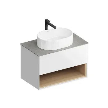 Тумба PLAZA Modern подвесная Kerama Marazzi 80 белый 1 ящик + полка PLB.M.80.1\WHT.V