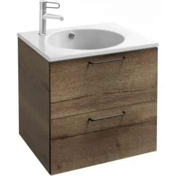 Тумба с раковиной Jacob Delafon Odeon Rive Gauche EB2520-R9-E52+EXBA112-Z-0 коричневая