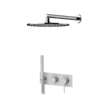 Комплект для ванны со смесителем двстроенным Gattoni Circle One на 2 вых, ручной лейкой и верхним душем 250, хром 9070/PDC0