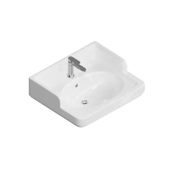 Раковина POMPEI подвесная/мебельная Kerama Marazzi 60x50x26 5, с 1 отв. под смеситель, с переливом, белый глянцевый PO.wb.60