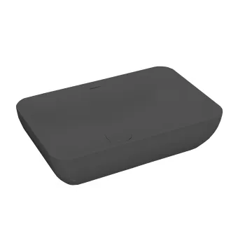 Раковина PLAZA накладная Kerama Marazzi 55 5x36,3x13,5, без отв. под смеситель, без перелива, черная матовая PLR.wb.55\BLK.M