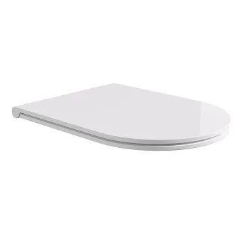 Сиденье с крышкой для унитаза Alice Hide Round, тонкое, с микролифтом, белый глянцевый, крепления хром, MC3101S