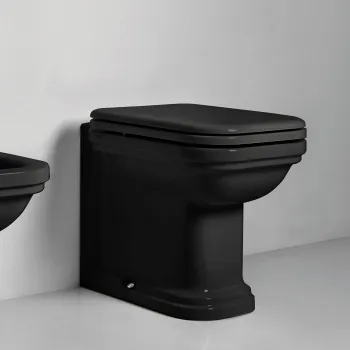 Унитаз напольный Kerasan Waldorf 411804 Nero lucido приставной