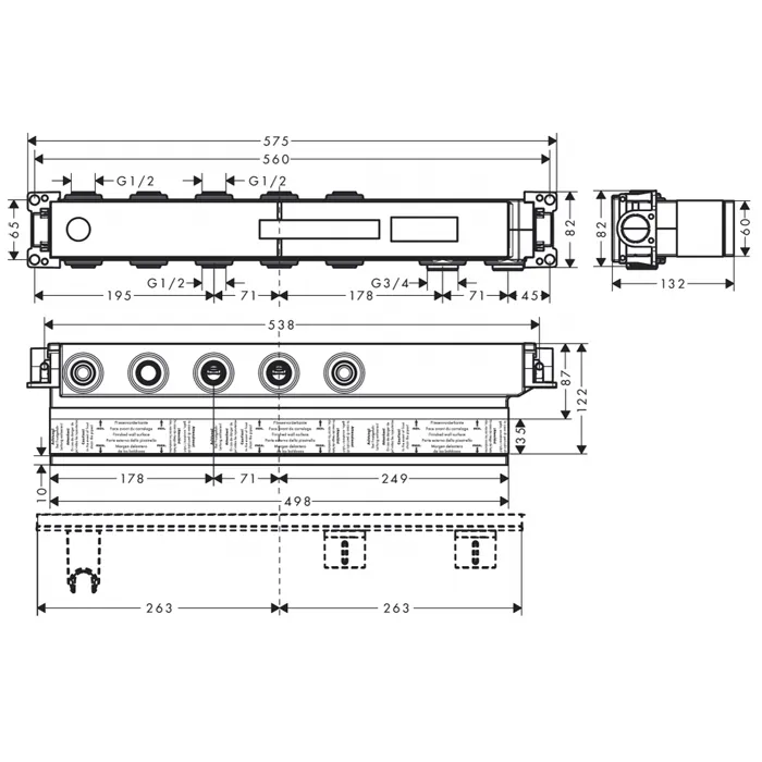 Скрытая часть Axor Select для 3 потребителей 18311180