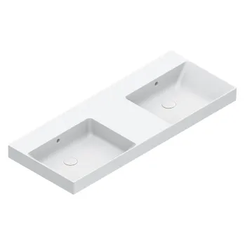Раковина Catalano Zero 125x50 двойная, без отв, белый глянцевый 121270001