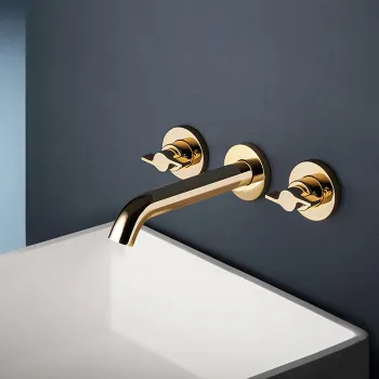 Смеситель для раковины настенный Gattoni Gas GS165/31D0 золото