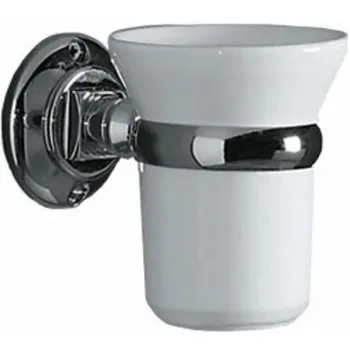 Стакан для ванной комнаты подвесной Simas Victoria 260203cr хром/белый