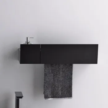 Полка или двойной держатель т/б Agape Sen, подвесной, черный ASEN0917NS