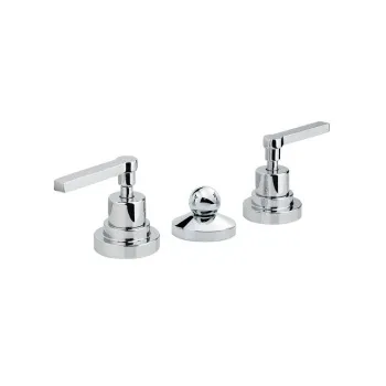 Смеситель для биде Nicolazzi Mac Kinley 05 на 3 отверстия, с 2мя ручками, с душиком, хром 2210CR29