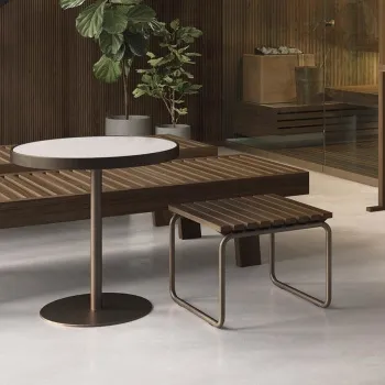 Столик Effegibi 60 xh60, Каркас из окрашенного алюминия, столешница из фарфорового керамогранита белого, AR 20 90 0025