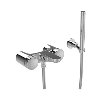 Смеситель для ванны внешнего монтажа Fima Carlo Frattini Texture Collection ручки H, без накладок, с душевым комплектом, хром F5604HCR