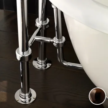 Патрубок тройной декоративный для фиксации ножек смесителя и слив-перелива Devon&Devon античная медь DEKITGTAR