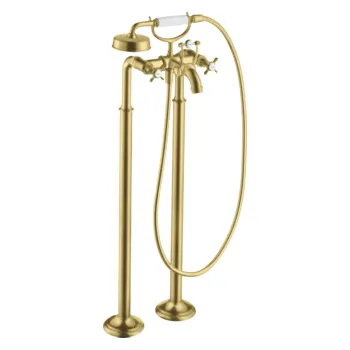 Axor Montreux Смеситель для ванны, напольный, с ручным душем, цвет: шлифованная медь 16547950