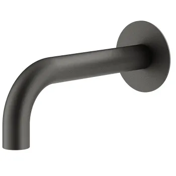 Излив для раковины, настенный, длина Plumberia Selection Ixo 210, d.24, подкл. 1/2' с латунной накладкой d.70, графит, SPT0058GR