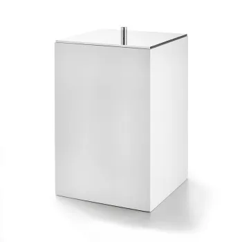 3SC BeMood White Урна с крышкой 20хh32х20 см, цвет белый/Satin Nickel