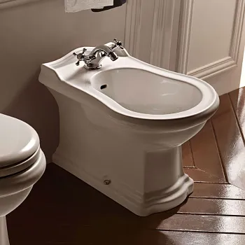 Биде напольное приставное Kerasan Retro BTW с 3 отв под смеситель, белый 102201*3