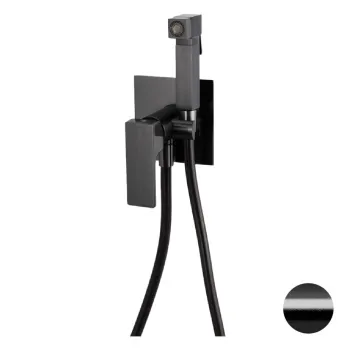 Смеситель с гигиеническим душем Remer Absolute черный брашированный хром AU65CFP