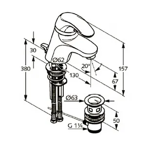 Смеситель для раковины Kludi York 393290580 хром