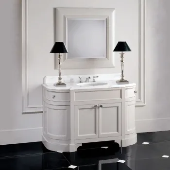 Тумба Devon&Devon Season 128.5х61.2х84.5 в цвете offwhite со столешницей bianco carrara EFSEASONOFBI