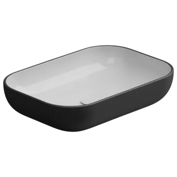 Раковина накладная биколор 60x42 см GSG Ceramic Design Easy EALAVRE60BI000/003 White/Black Matt