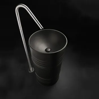 Раковина свободностоящая Kerasan Artwork Barrel d 45,H 90 слив в стену, Borgogna matt 474375