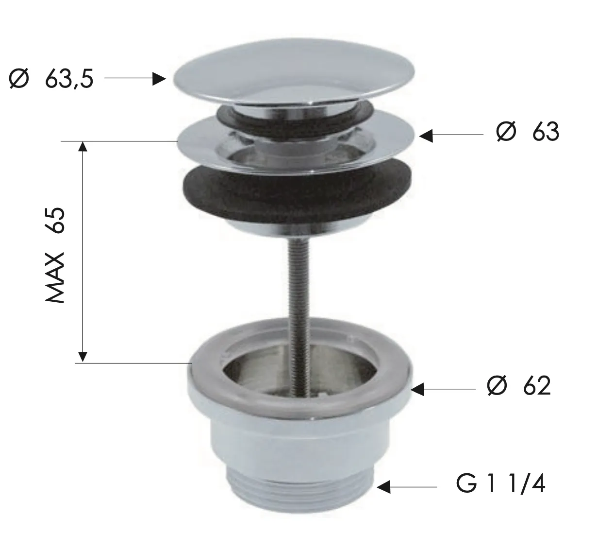 Донный клапан Daniel A735RDP золото брашированное