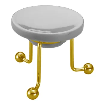 Мыльница настольная керамическая Cisal Arcana белый/золото AR09049024