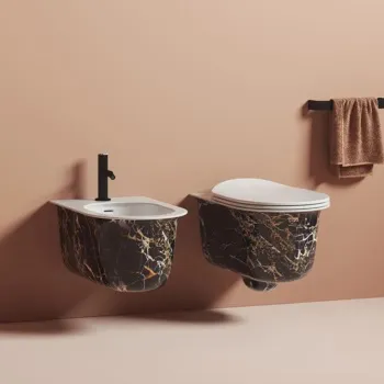 Биде подвесное Artceram Chic 38х53, 1 отверстие, portoro gold CHB001 48 00