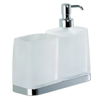 Дозатор для жидкого мыла со стаканом Colombo Time настольный, хром/матовое стекло W4271.CR-VAN