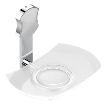 Мыльница стеклянная THG Infini Porcelaine Blanche U2D-A02-500 хром