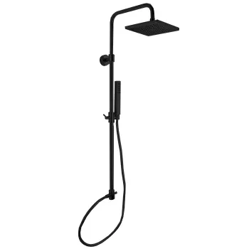 Душевая стойка Fima Carlo Frattini Colonne Doccia верхний душ 25x25, с держателем и ручным душем, чёрный матовый F2700NS