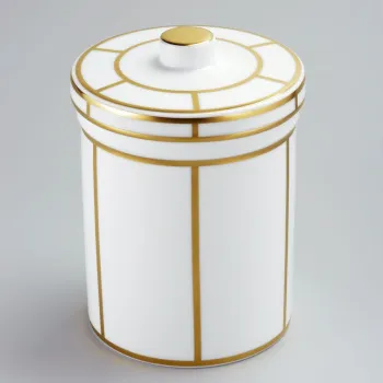 Керамическая банка с крышкой THG Ithaque Decor Or A7A-A02-4611 белый
