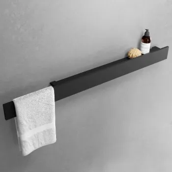 Полочка Novellini Edge c полотенцедержателем 10,9x120см., черный матовый R90AKFMMA3120-H